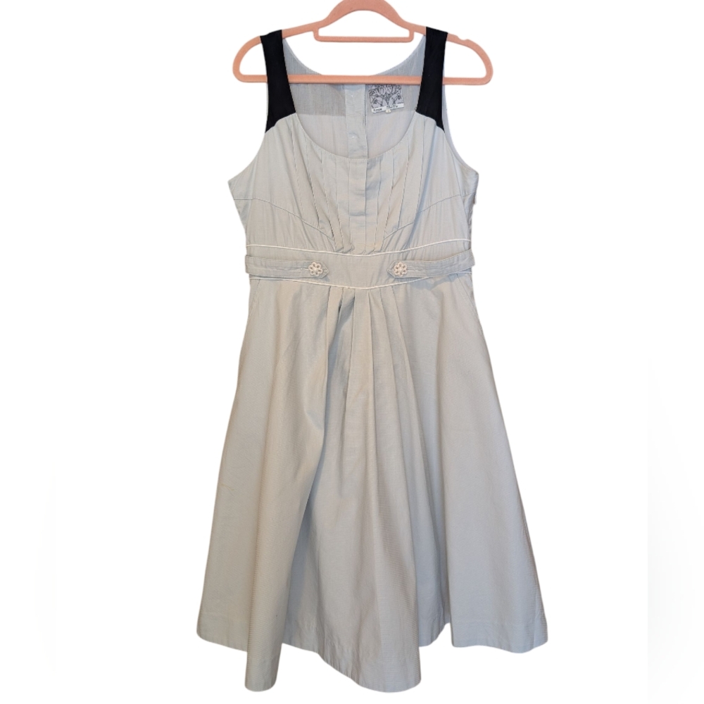 Anthropologie Floreat Bud To Bloom GLEE Sleeveless Pleated Light Blue Dress 6